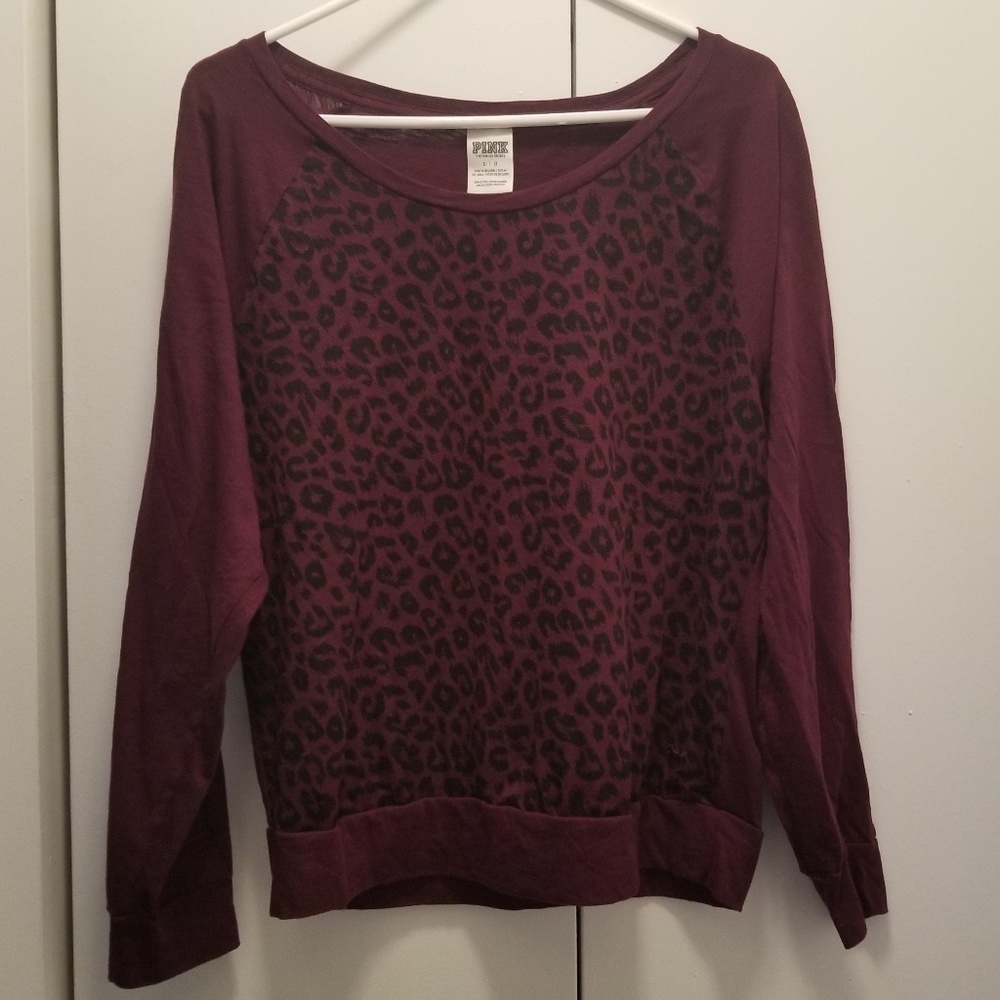 PINK Leopard Print T-Shirt Sweater